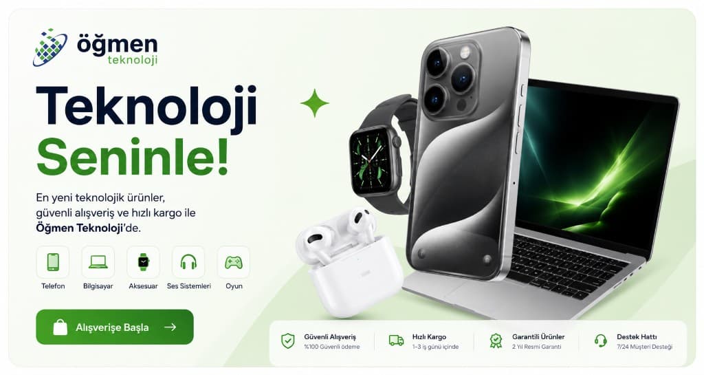 Öğmen Teknoloji — Teknoloji seninle. Telefon, bilgisayar, aksesuar, ses ve oyun.